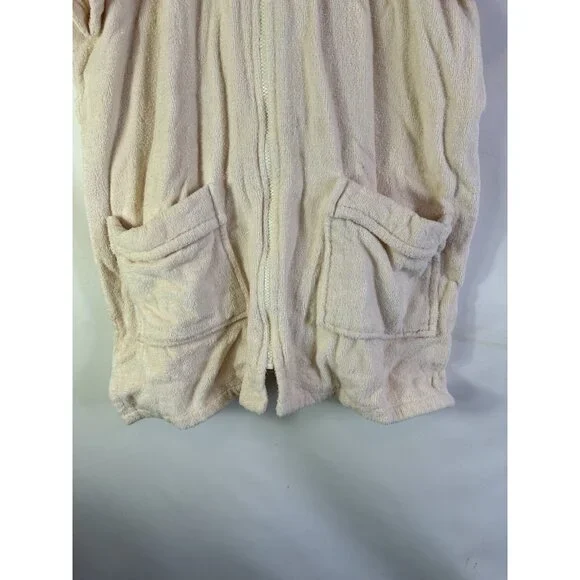 Vintage 90s Streetwear Terry Cloth Zip Robe Swim Beach Cover Up USA